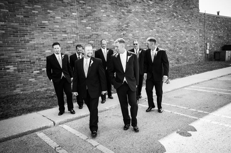 Groomsmen walking shot